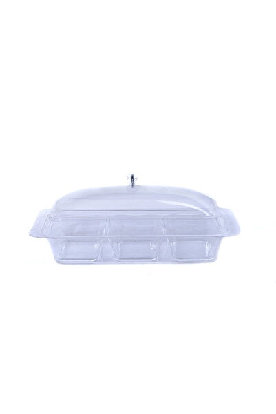 Sano Acrylic 3 Compartment Serving Tray with Lid