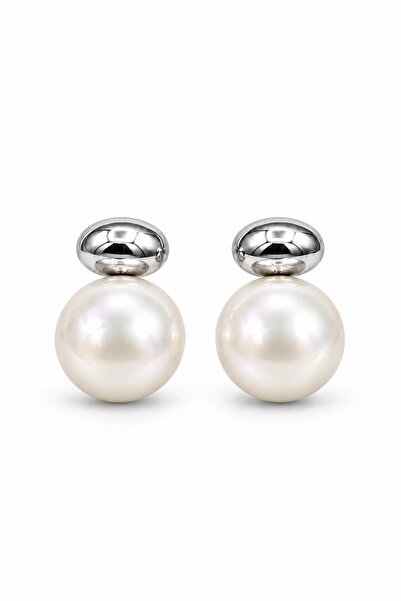 New Obsessions Elegant silver-tone drop pearl earrings