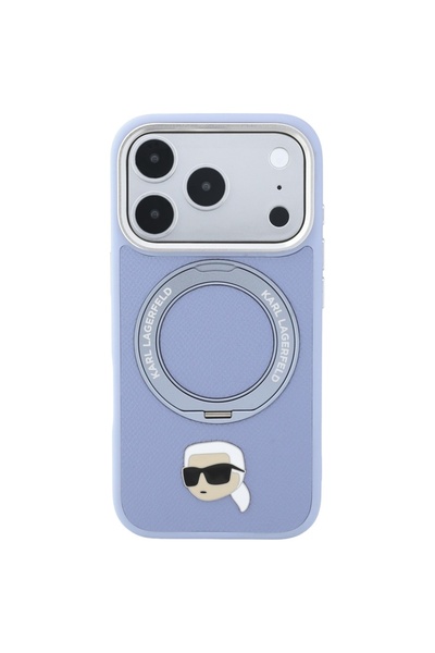 Karl Lagerfeld Husă Karl Head cu inel de susținere și MagSafe 360 pentru iPho...