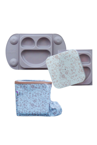 Tidy Tot Set farfurie diversificare & gentuta gustare (sand/mauve)