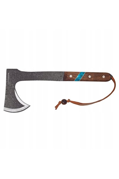 CONDOR Toporek Blue River tomahawk oțel 1075 nuc turcoaz teacă piele