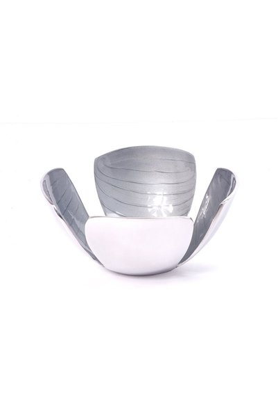 VASA Gray Deep Rose Shape Serving Plate