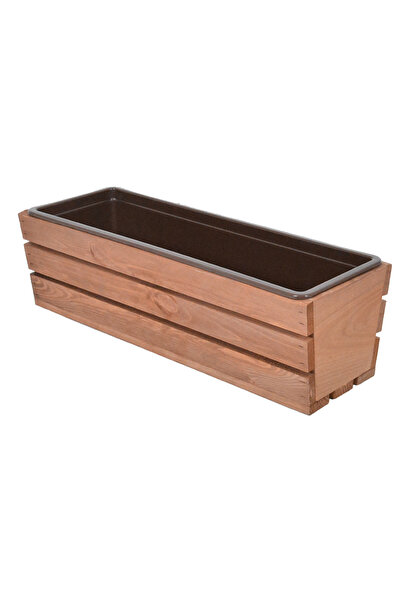 Rojaplast 51 cm cutie modernă - maro - cu ghiveci din plastic