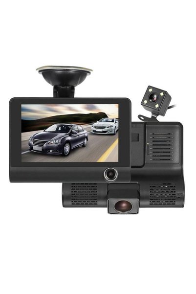 OEM Full HD κάμερα DVR αυτοκινήτου με 3 φακούς εμπρός, πίσω, εσωτερικό