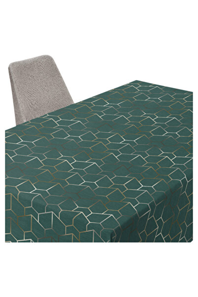 invitta Față de masă U3 Minos, geometrică, verde, rezistentă la ulei, 140x340 cm