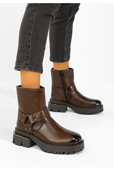 B T Shoes Γυναικείες μπότες Αλινόα καφέ