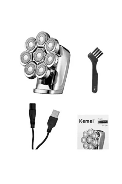 Kemei Ηλεκτρική ξυριστική μηχανή Kemei, περιστρεφόμενες κεφαλές, επαναφορτιζό...