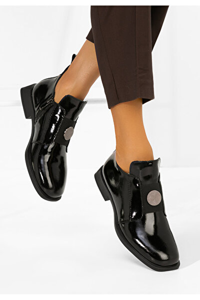 B T Shoes Γυναικεία μαύρα δερμάτινα μποτάκια Μικόνα