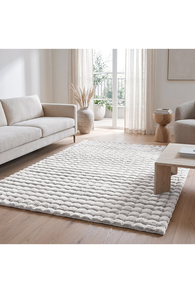 Beauty Home Χαλί Τέχνης Φυσαλίδων 9661 67x210 Λευκό