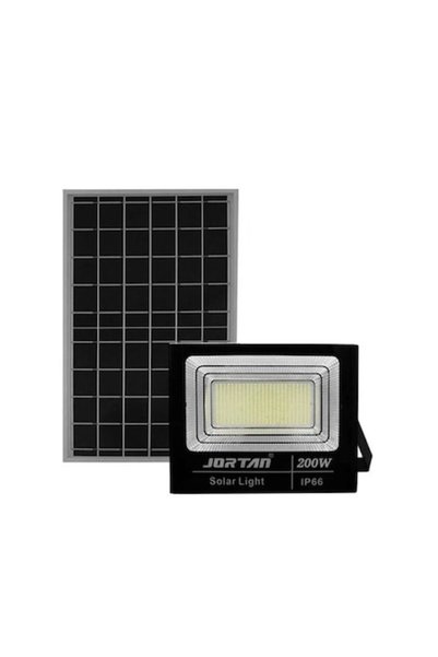 Jortan Ηλιακός προβολέας 200W με πάνελ και τηλεχειριστήριο, IP66, 6500K, 9000...