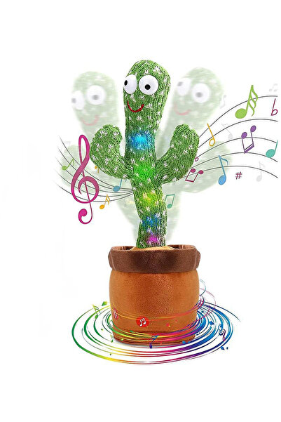 MANDU CACTUS χορεύει και μιλάει βελούδινα με πολύχρωμα LED / Διαδραστικό παιχ...