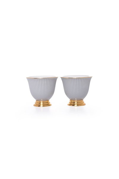 TOPİCAL Luxury Grey Lantern Set with Gold Base