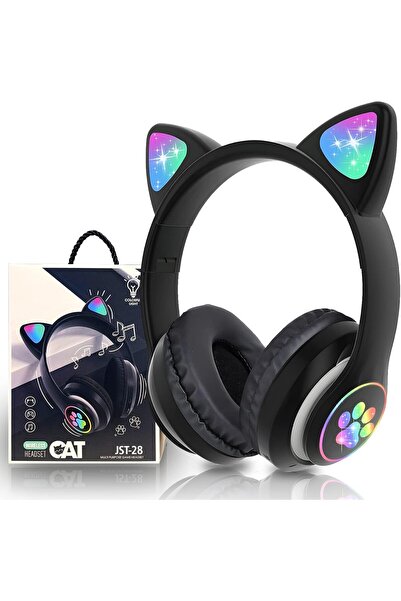 VALA Ασύρματα ακουστικά με αυτιά γάτας, Bluetooth, φώτα RGB, ακύρωση θορύβου,...