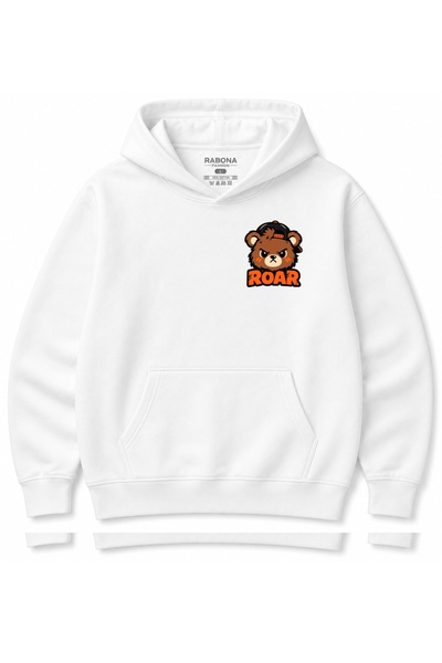 Rabona Fashion Φούτερ με κουκούλα Roar Street Bear με αστικό γραφικό σχέδιο