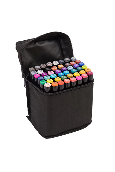 LUDIRO Σετ 48 επαγγελματικών μαρκαδόρων, ζωηρά πολύχρωμα χρώματα με μελάνι με...