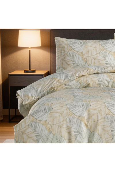 ARYILDIZ HOME Set de lenjerie de pat Leaves, 100% bumbac, pentru o singură persoană