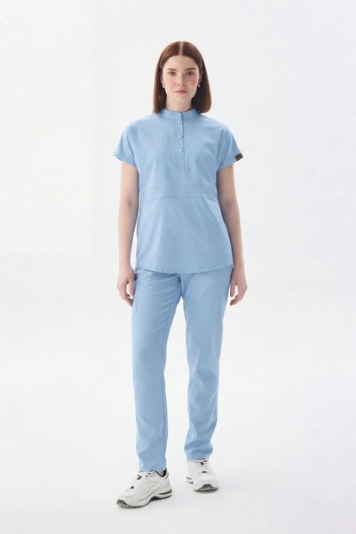 Class Üniforma N O V a |   Baby Blue Women's Straight-Leg Pants