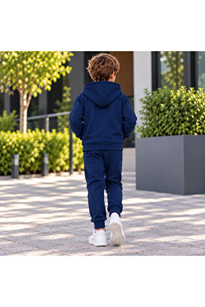 luci sports Boys' Zippered Hooded Rubberized Track Suit with Rubberized Legs