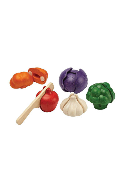 PLANTOYS 5 Colors Veggie Set — Wooden Pretend Play Set