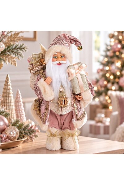 DD SHOP Figura mos craciun roz-auriu 30cm