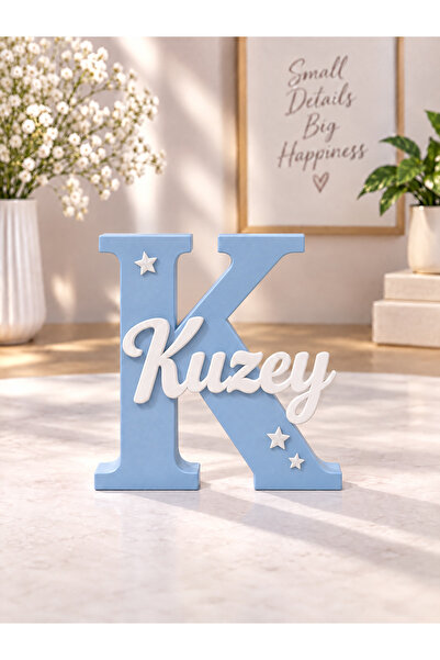 Kişiye Özel 3D İsimli Harf Dekor – 15 cm Çocuk Bebek Odası Hediyeliği