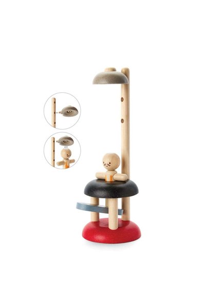 PLANTOYS Jumping Acrobat — Wooden Toddler Toy