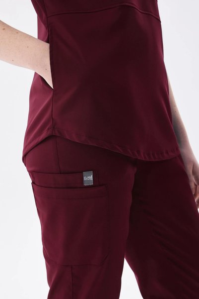 Class Üniforma N O V a |   Burgundy Straight-Leg Women's Trousers