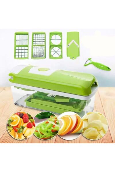 Sanlux Feliator de legume multifuncțional, 12 piese, verde