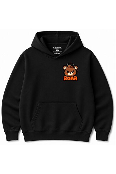 Rabona Fashion Φούτερ με κουκούλα Roar Street Bear με αστικό γραφικό σχέδιο