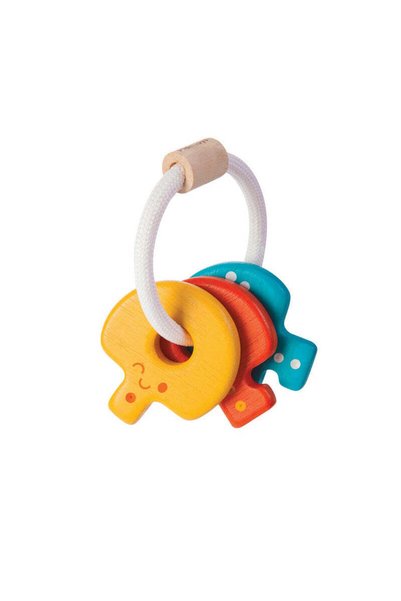 PLANTOYS Baby Key Rattle — Wooden Toddler Toy