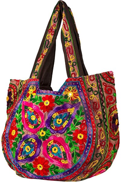 Tribe Azure Fair Trade حقيبة كتف نسائية مصنوعة يدويًا من ترايب أزور باللون ال...
