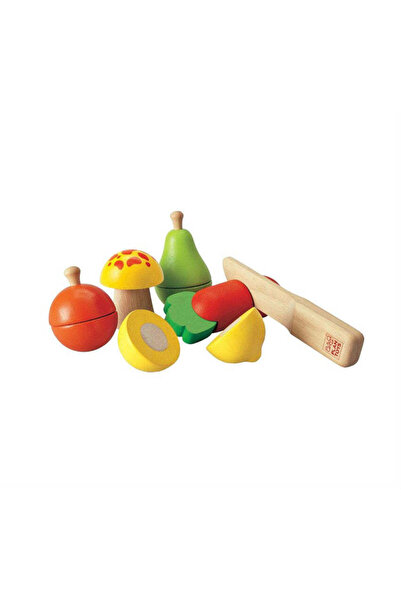 PLANTOYS Fruit & Vegetable Play Set — Wooden Dollhouse & Accessories