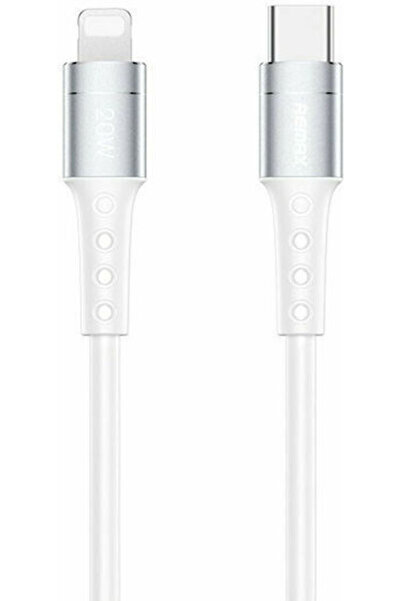 Remax RC-198i Πλεγμένο καλώδιο USB-C σε Lightning 20W Λευκό 1m (RC-198i)