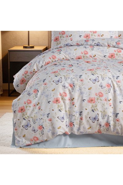 ARYILDIZ HOME Set de husă de pilotă Butterfly 100% bumbac, pentru o singură persoană