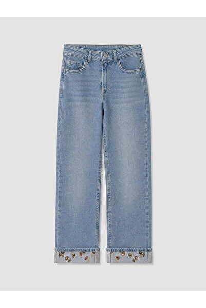LC Waikiki Alita City Lcw Kids Blue Straight Fit Girls' Jean Pants with a Dif...