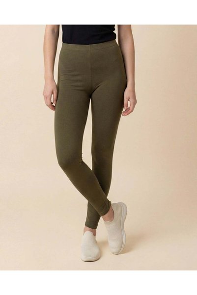 REDTAG Women Olive Long Length Leggings
