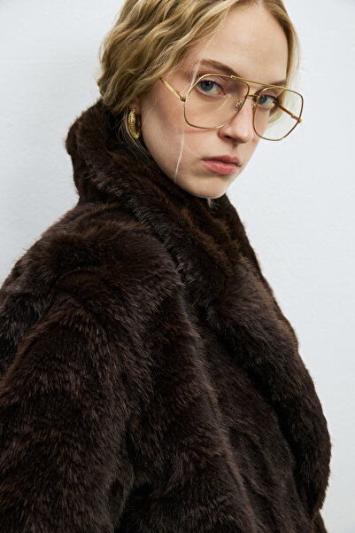 Lufian Chrıs Women's Short Fur Coat Brown