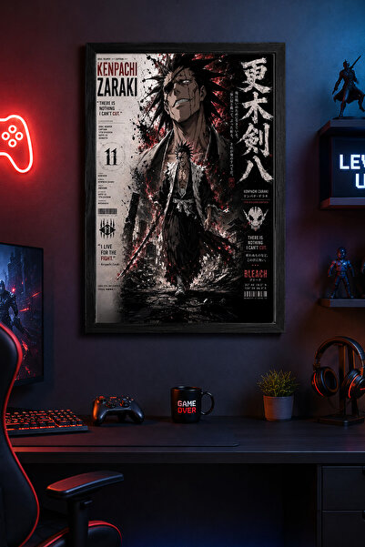 Charmbi Bleach Kenpachi Black Wooden Framed Poster Premium Digital Print Pain...