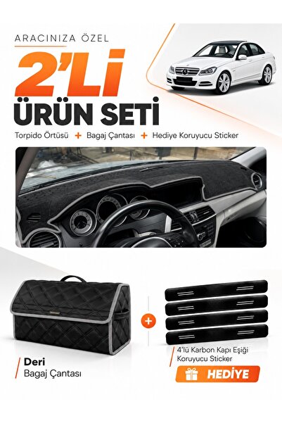 e-biz Mercedes W204 C180 (2007-2014) Compatible Glove Box Cover + Leather Tru...