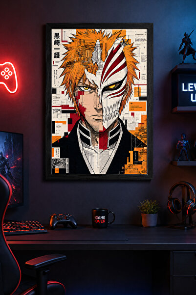Charmbi Bleach Themed Black Wooden Framed Poster Premium Digital Print Painti...