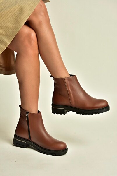 Fox Shoes Z555201203 Tan Genuine Leather Women's Boots
