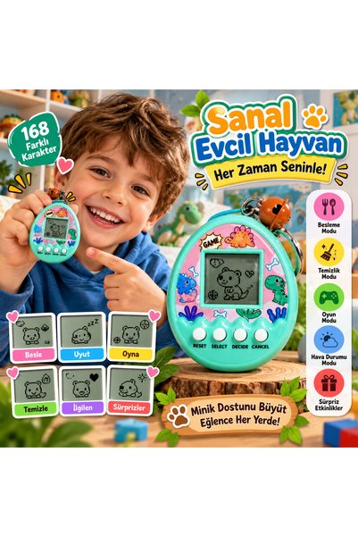 Cici Oyuncak Elektronik Sanal Evcil Hayvan Oyunu 168 Karakterli Mini Pet Egg ...