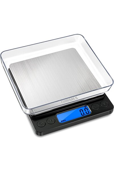 CHWARES Cântar de bucătărie 3000g/0.1g, Reîncărcabil, Digital cu tavă, Funcți...