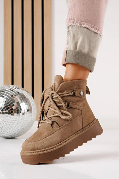 Zaira Ghete dama îmblanite khaki din piele ecologica intoarsa Liva #30613 - 40