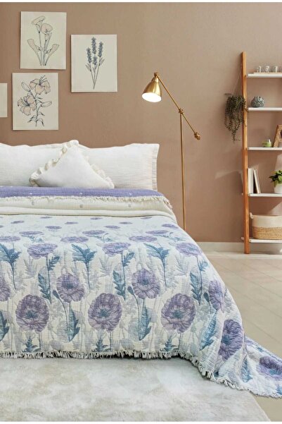 8 Kat Müslin Çift Kişilik Yatak Örtüsü 240x260 cm – Yumuşak ve Nefes Alan Müslin Yatak Örtüsü - Gelincik