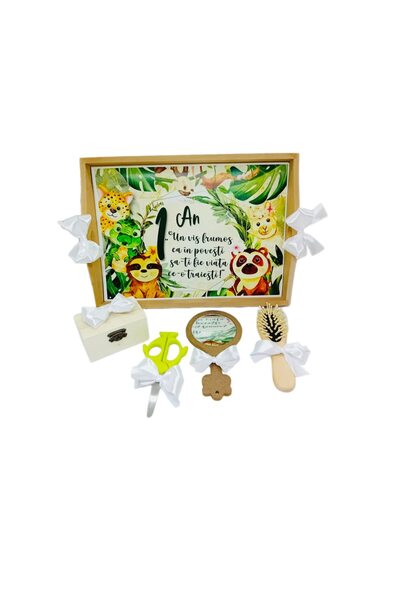 OEM Set de tăvițe pentru ceremonia de tuns, 6 piese, personalizat Junglă