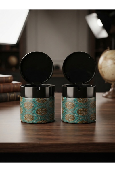 Adalinhome Scrumieră din sticlă cu capac – Design elegant anti-miros, 2 bucăți