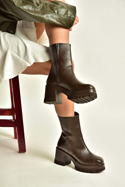 Fox Shoes V965065809 Brown Thick Heeled Women's Boots