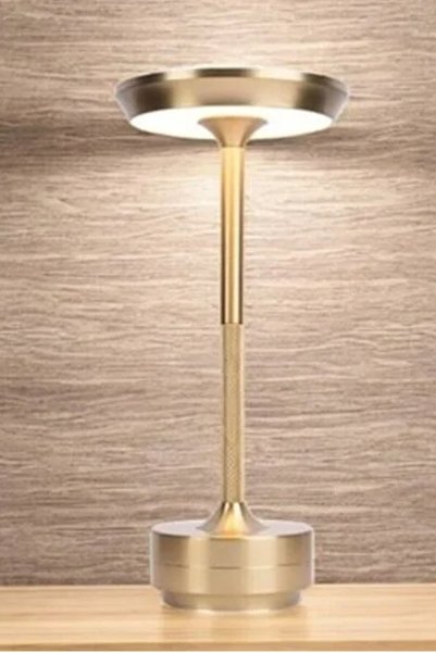AYACO Şarjlı Dokunmatik LED Masa Lambası 3 Renk Işık Ayarlı Kablosuz Metal Gövde Dekoratif Aydınlatma WB-W021