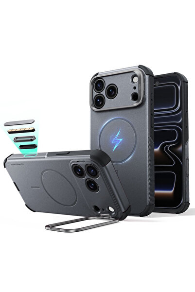 ESR Husă Cyber Tough cu suport MagSafe pentru iPhone 17/18 Pro Max, Gri